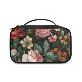 AZULCUSTO Retro Floral Cosmetic Bag Travel Makeup Bag Organizer Makeup Bag for Women Travel Cosmetic Bag Wear-resistant Zipper Pouch for Skin Care Products,Cosmetic Accessories