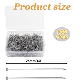 500-Piece Professional Sewing Pins Set - 1 Inch Steel Straight Pins for Dressmaking, Quilting, and Crafting
