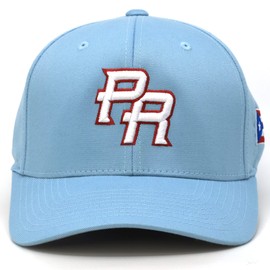 Puerto Rico Flex fit Cap PR Embroidery hat Style Baseball Cap (Carolina Blue - S/M)