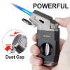 Torch Cigar Lighter Built-in V Cigar Cutter Refillable Butane Torch
