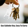 Gasflaschenschlüssel Edelstahl, Multifunktionaler Gasflaschen schlüssel aus Edelstahl mit integriertem Flaschenöffner,