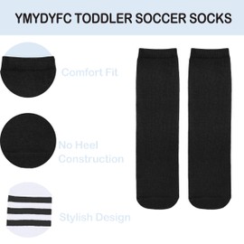 YMYDYFC Toddler Soccer Boys Girls Athletic Knee High Youth Baseball Softball Socks 4 Pack 3-6 Years 4*Black Stripe