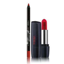 Deborah Milano Red Mat Lippenstift-Set mit Kollagen und Hyaluronsäure, 33 Timeless Red, 4,5 g und 2-in-1-Lippenstift, Gel Contour&Color, 06 Rubine, hochpigmentiert und wasserfest, 1,3 g