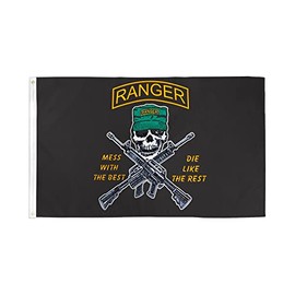 AZ FLAG American Ranger Mess with the Best Flag 3' x 5' - United States rangers flags 90 x 150 cm - Banner 3x5 ft