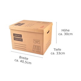 BURI Archive Box for 5 Lever Arch Files Moving Box Filing Box Storage Transport