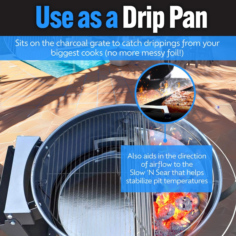 SnS Grills Drip 'N Roast Pan 22", All-in-One Drip Pan,