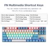 iBlancod K87 87 Keys Wired Mechanical Keyboard Metal Panel Two-color