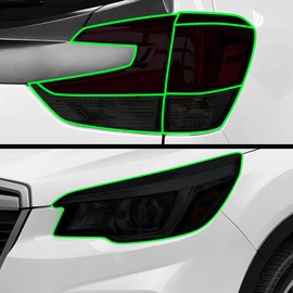 BOGAR TECH DESIGNS Full Headlight Taillight Tint Kit Compatible with Subaru Forester 2022-2024, Dark Smoke