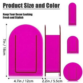 Jarrón acrílico púrpura arqueado para decoración moderna de la habitación estética, florero acrílico rosa intenso, centro de mesa decorativo para el hogar u oficina de boda