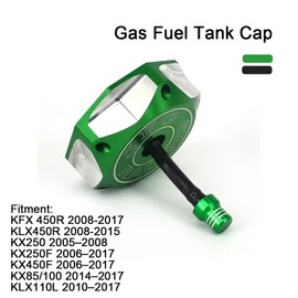 JFG RACING Dirt Bike Gas Cap,Motorcycle Gas Fuel Tank Cap with Breather Valve CNC for KX85 KX100 KX250 KX250F KX450F KX450 KLX450R KLX 110 KLX110 Dirt Pit Bike Green