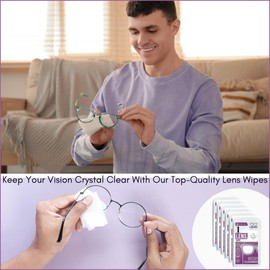 LensEssence – Premium Lens Wipes for Eyeglasses & Screens – 200 Individually Wrapped Wipes – Multipurpose Cleaner for Glasses, Cameras, & Sunglasses.