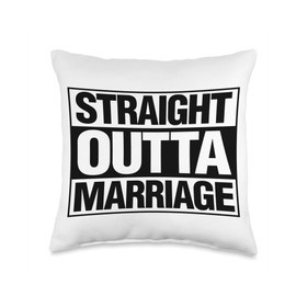 Divorce Humor Straight Outta Marriage Throw Pillow