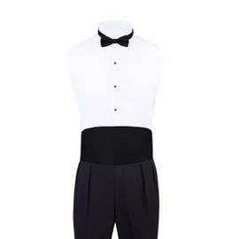 Men's Formal Satin Bowtie and Cummerbund Set - Black, By S. H. Churchill