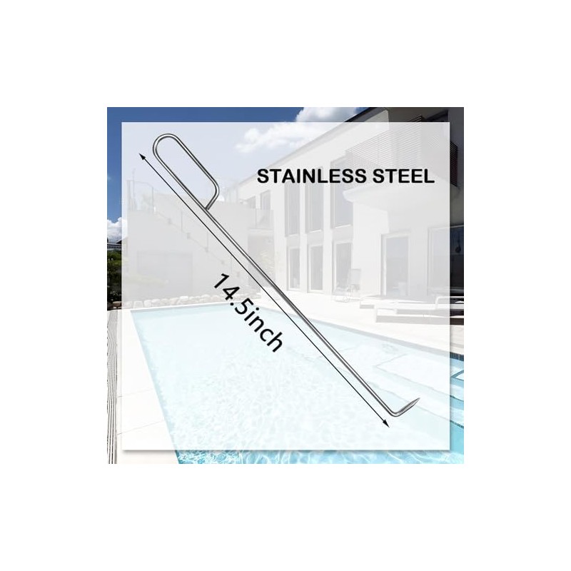 Pool Skimmer Basket Hook Tool, Stainless Steel Pool Skimmer Hook