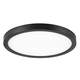 Maxxima 12 in. LED Flush Mount Ceiling Light, 2200 Lumens, 5 CCT 2700K/3000K/3500K/4000K/5000K Panel Light, Black Trim Round Fixture, Dimmable for Modern Bedroom, Kitchen, and Living Room Lighting