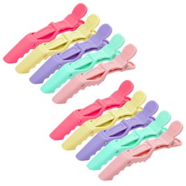 QZKJQDD 10 Pcs Alligator Clips Hair, Pastel Crocodile Clips, Hair Clips for Styling, Duck Bill Clips, Sectioning Clamp, No Crease Hairdressing Clips for Girls Women (5 colors)