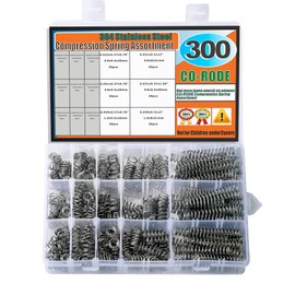 CO-RODE 300Pcs Small Compression Spring Assortment Kit, Stainless Steel,15 Size, Length (0.39-2inch/10mm-50mm), OD(8-9.5mm)