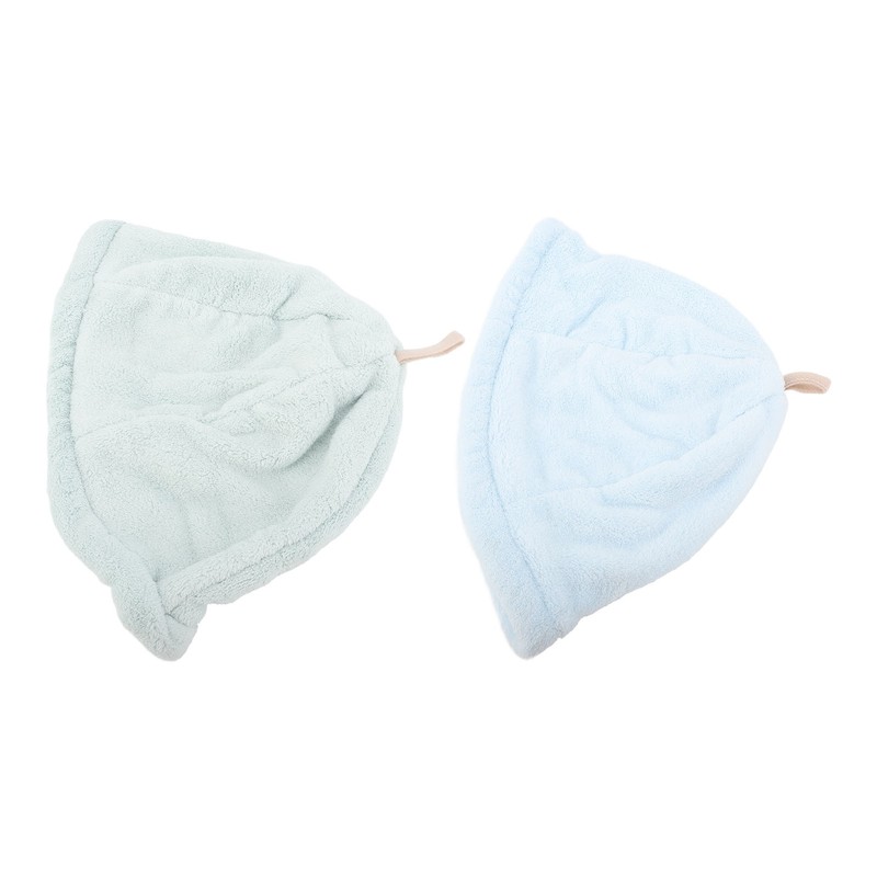 2pcs Sauna Cap Coral Fleece Highly Absorbent Elastic Men Women