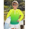 BesserBay Boys' Long-Sleeved Stand-Up Collar UV Shirt 1/4 Zip Rash