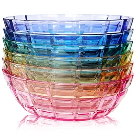 SCANDINOVIA - 13oz Unbreakable Premium Bowls Set Of 6 - Made in Japan - Super Grade Acrylic Plastic - Perfect for Gifts - Dishwasher Safe - Serving Ice Cream Candy Cereal Cereal Popcorn Salad Reusable