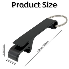 ZHANGBY 50 Pack Metal Bottle Opener Keychain Bulk, Portable Beer and Soda Opener (Black)