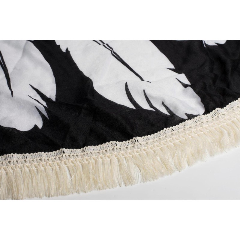 styleBREAKER round beach towel with dreamcatcher and feather print, fringing,