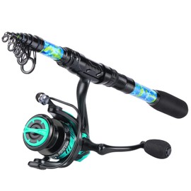 Sougayilang Fishing Rod and Reel Combos Carbon Fiber Telescopic Fishing Pole - Spinning Reel 11 +1 BB for Saltwater Freshwater(5'9''-SL2000G)