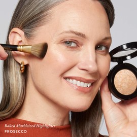 LAURA GELLER NEW YORK Baked Marbleized Highlighter, Prosecco - Radiance Enhancing Makeup - Powder Highlighter Face Makeup