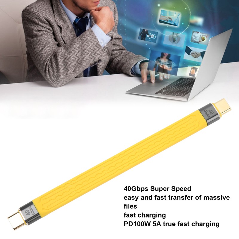 Short USB C to USB C Cable 40Gbps 5A 0.45ft