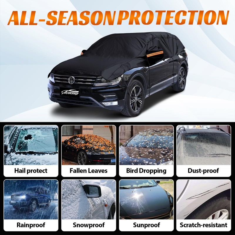 Half Car Cover Sedan M, Car Snow Cover for Windshield