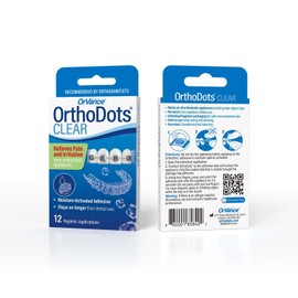 OrthoDots Clear – 24-Hour Protection | Sticks Better Than Dental Wax | Moisture Activated Braces Wax Alternative for Pain Caused by Braces, Clear Aligner Trays, and Other Orthodontic Appliances