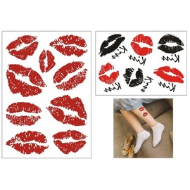 HSC083 091 Temporary Lips Kiss Tattoo Fun Tattoo 2 Sheets