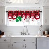 Gaakvrr Christmas Valance Curtains for Windows, Christmas Snowman Red Panels