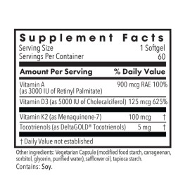 Allergy Research Group - Vitamin D3 Complete 5000 - with A & K2 (60gels)