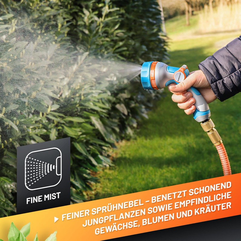 GRÜNTEK Ultralight Hand Shower Garden Multi Shower with 5 Jet