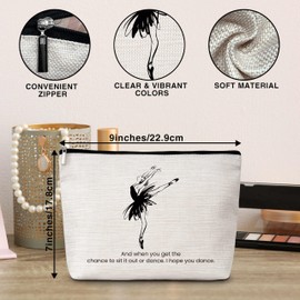 Eyouyeqi Ballet Dancer Makeup Bag, Ballerina Cosmetic Bags, Dancer Makeup Zipper Pouch Bag, Dance Lover Inspired Gift, Appreciation Dancer Gifts For Women Girls, 06