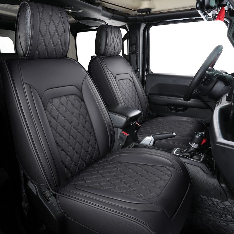 Aierxuan Jeep Wrangler JK JL Front Seat Covers Custom Fit