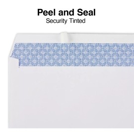 Unbranded No #10 Peel and Self-Seal White Letter Mailing Envelopes Security 4-1/8 x 9-1/2 - 200 Stamped Envelopes