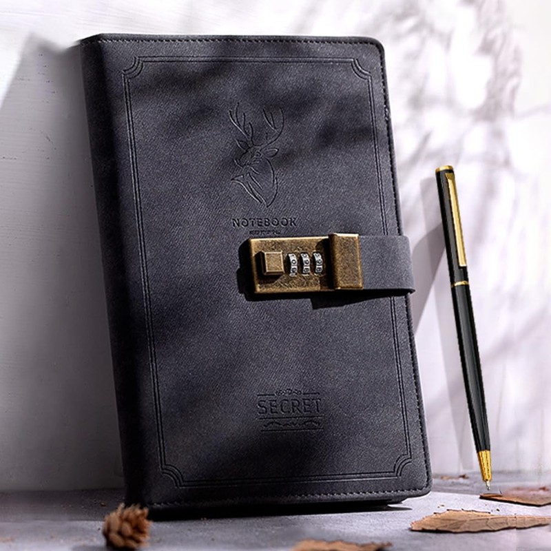 ZeriLion 240 Pages A5 Lock Journal Retro PU Leather Locking