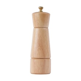 DeroTeno Pepper Mill, Adjustable Pepper Mill Made of Stainless Steel, Rubber Wood, 16.5 cm Height, Bottom Diameter: 5 cm, Top Diameter: 4.5 cm (Tray is NOT Included)