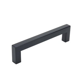 Nicerity 5.5"/140mm Square Cabinet Drawer Pull T-Shaped Handle Cabinet Pulls (5"/128mm Hole Center) for Kitchen Furniture(Matte Black)