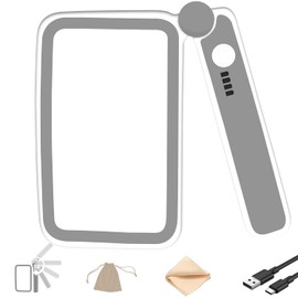 Handheld Folding Magnifying Glass for Reading Stepless Dimmable LED Light Rechargeable Rectangle Page Magnifier for Reading Books,Small Print,Seniors & Low Vision