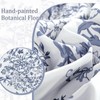 WONGS BEDDING Blue Floral Comforter Set Queen Size, 8 Pieces