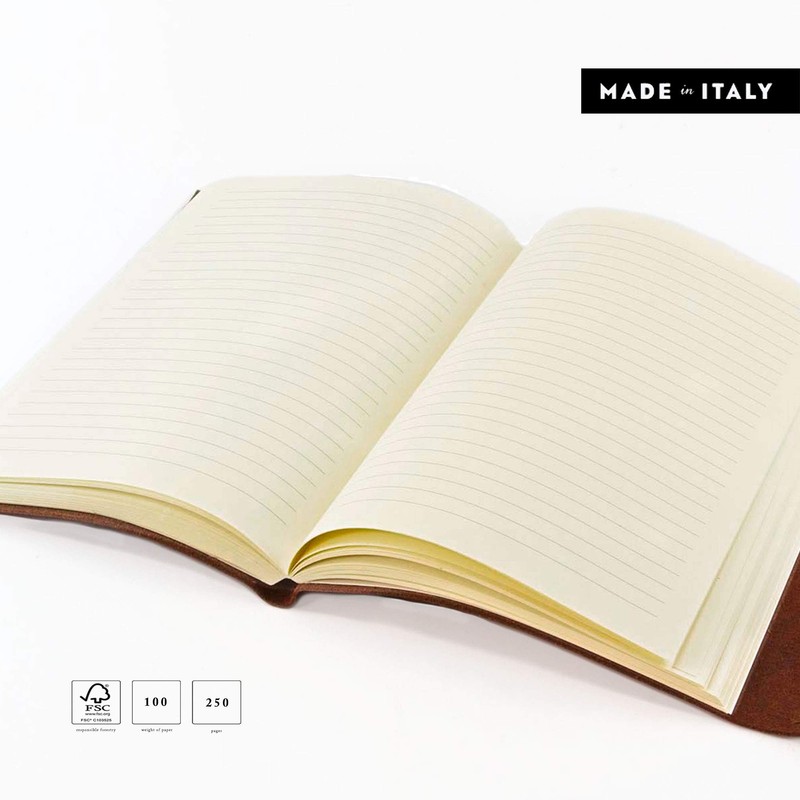 Tivoli Large Recycled Leather Bound Journal, Notebook, Notepad, Including Gift