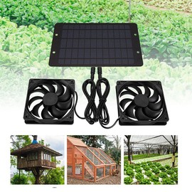 10W Mini Portable Solar Powered Fan Cooling Ventilator Camping Greenhouse Pet