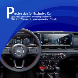 XXCIWP 2pcs Anti-Glare 2025 Jeep Gladiator Wrangler Screen Protector for 2024 2025 Jeep Wrangler JL Gladiator 4xe 12.3Inch 2025 Wrangler Gladiator Accessories Tempered Glass Wrangler 12.3'' Matte