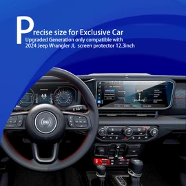 2pcs Anti-Glare 2025 Jeep Gladiator Wrangler Screen Protector for 2024 2025 Jeep Wrangler JL Gladiator 4xe 12.3Inch 2025 Wrangler Gladiator Accessories Tempered Glass Wrangler 12.3'' Matte
