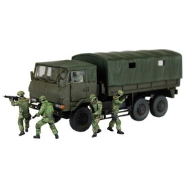 青島文化教材社 1/72 Military Model Series No. 11 Land Military 3 1/2T Truck Armor Tempered Notebook Personnel 6 Body Set Plastic Model