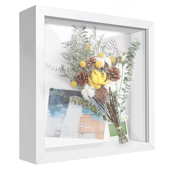 sunmeg 3D Shadow Box 8x8 Picture Frame Wooden Deep Box