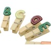 56-Pack Mini Natural Wooden Clothespins with Colorful English Letters A-Z